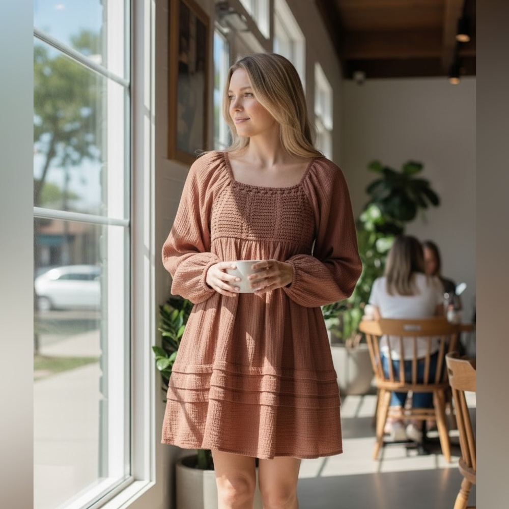 Heyson Women's Long Sleeve Tiered Dress